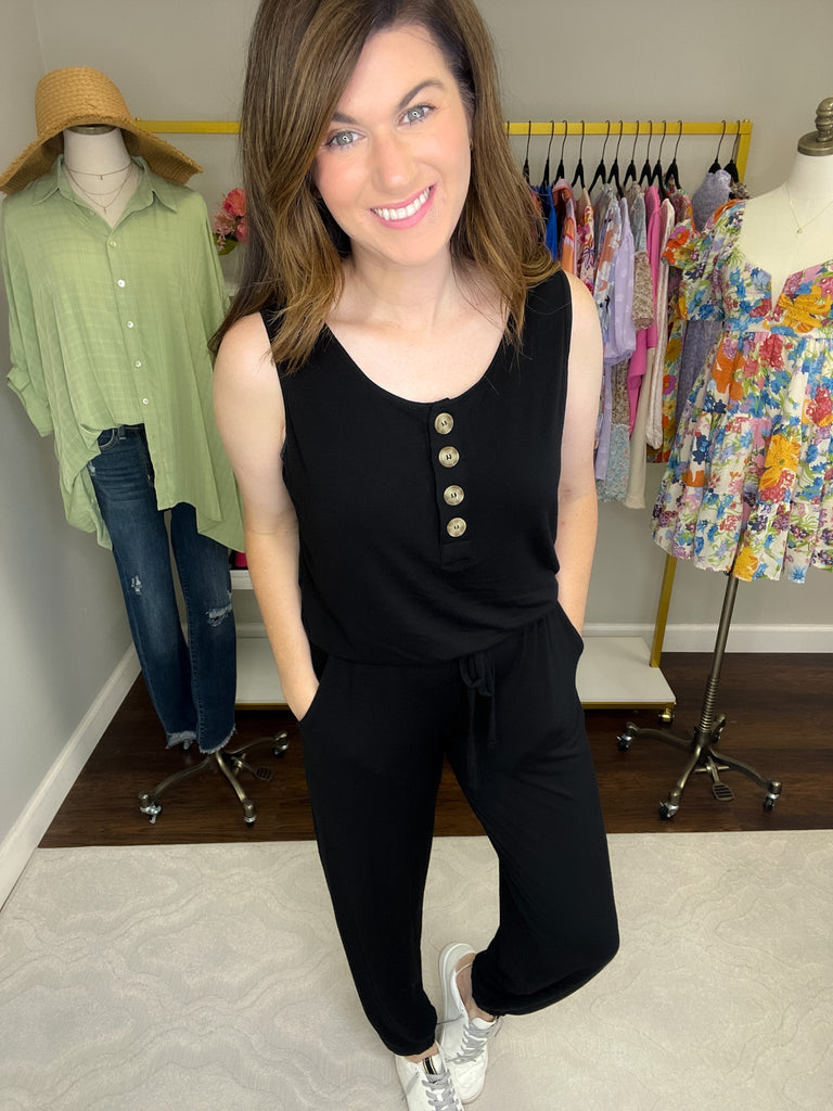 *BELLES & DOORBUSTER* Los Feliz Jumpsuit in Black *Final Sale*