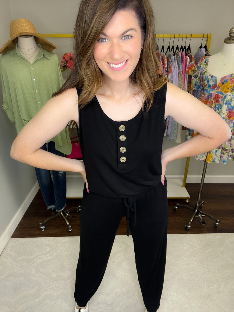 *BELLES & DOORBUSTER* Los Feliz Jumpsuit in Black *Final Sale*