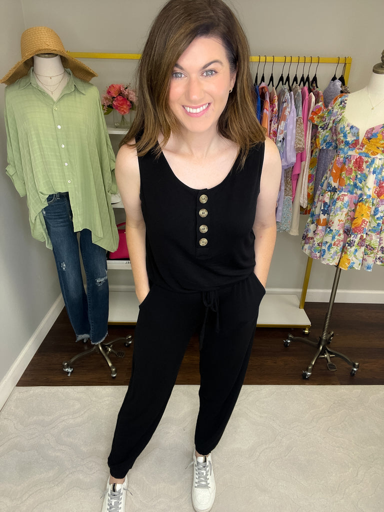 *BELLES & DOORBUSTER* Los Feliz Jumpsuit in Black *Final Sale*