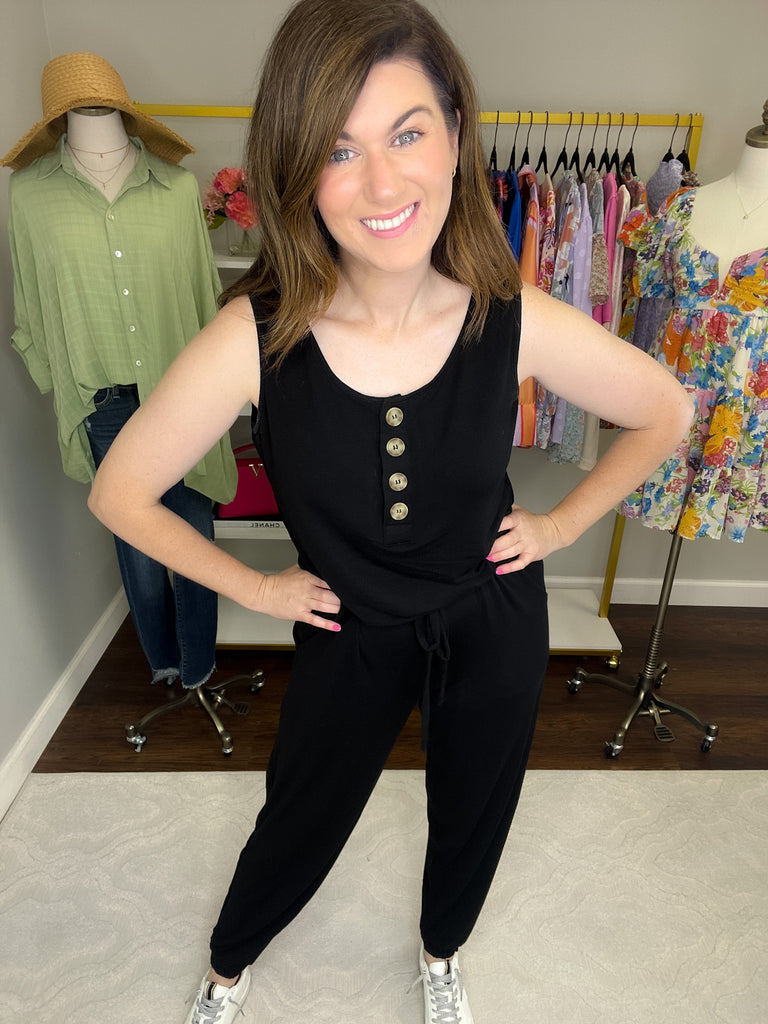 *BELLES & DOORBUSTER* Los Feliz Jumpsuit in Black *Final Sale*