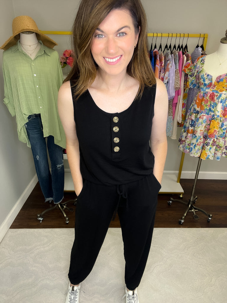*BELLES & DOORBUSTER* Los Feliz Jumpsuit in Black *Final Sale*
