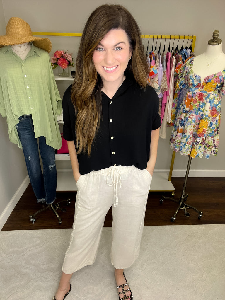 Coastal Chic Linen Pants in Natural