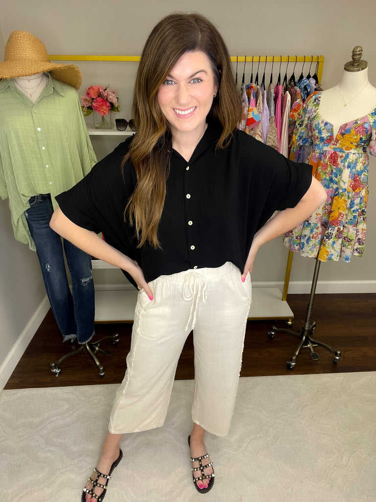 Coastal Chic Linen Pants in Natural