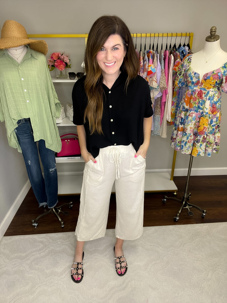 Coastal Chic Linen Pants in Natural