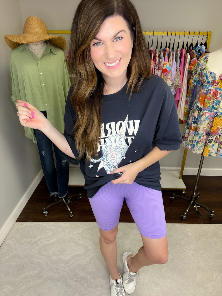 Cool Down Bike Shorts in Lavender