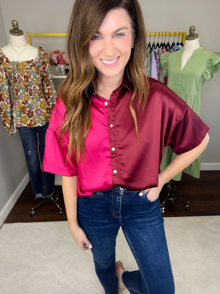 SALE! Passing Through Satin Button Down *Final Sale*