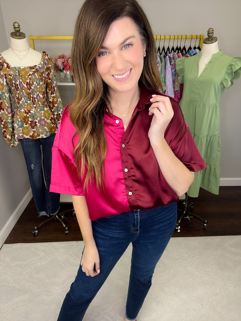 SALE! Passing Through Satin Button Down *Final Sale*