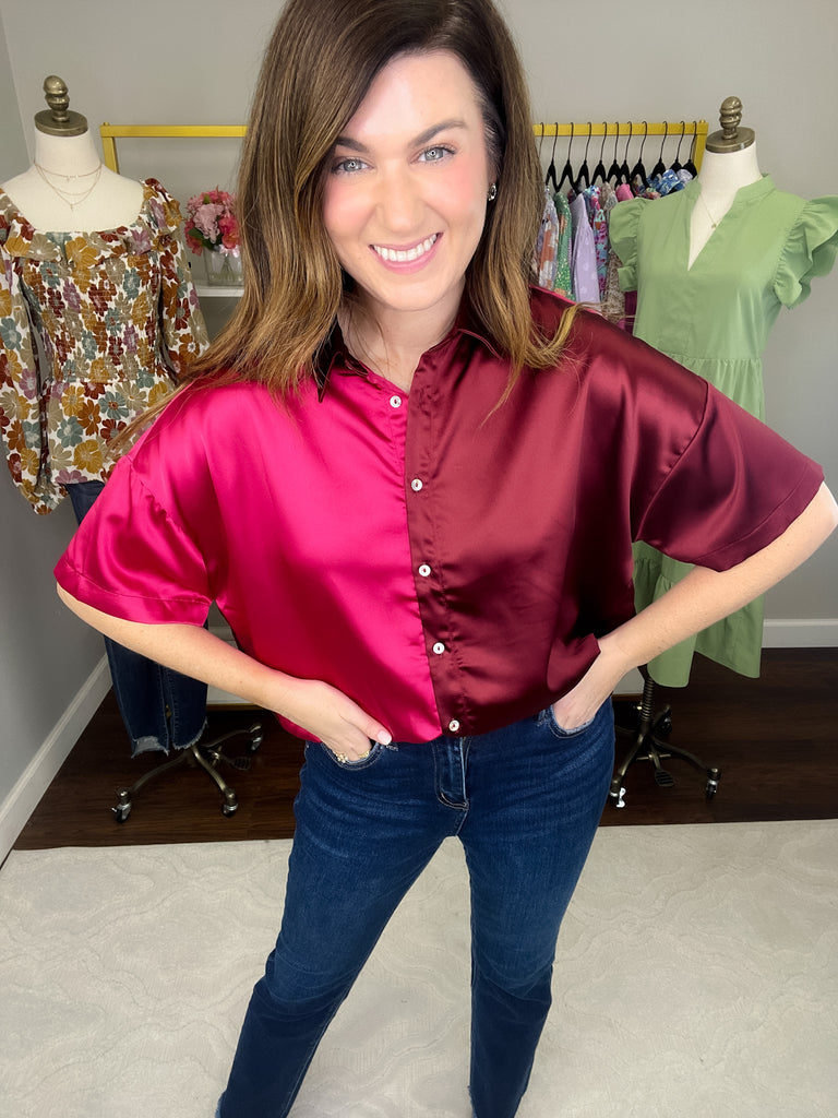 SALE! Passing Through Satin Button Down *Final Sale*