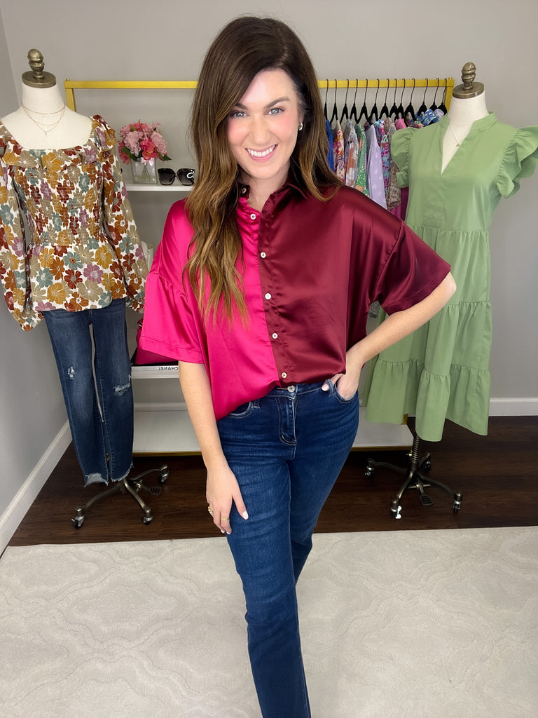 SALE! Passing Through Satin Button Down *Final Sale*