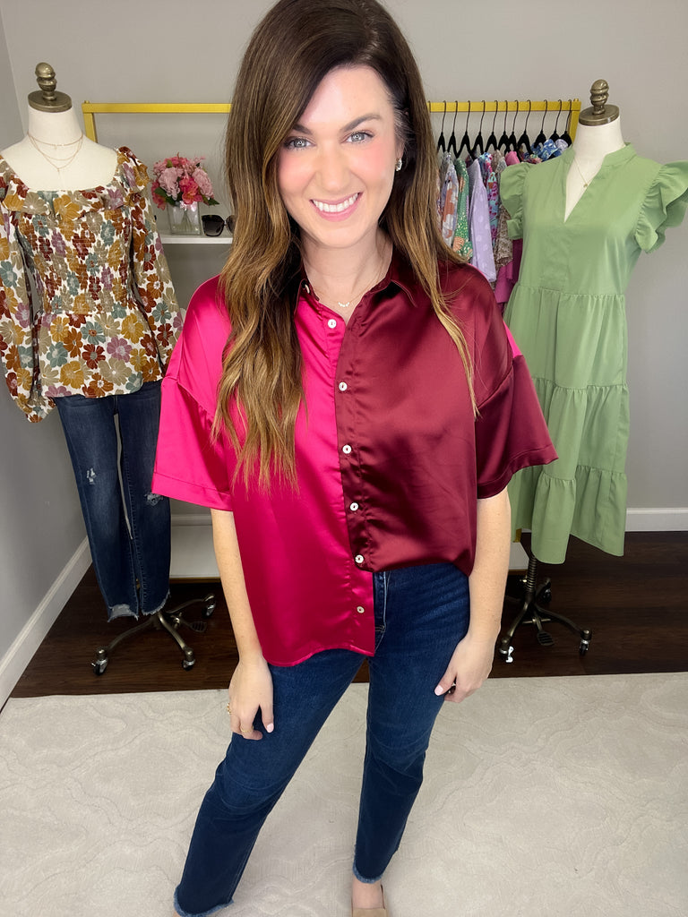SALE! Passing Through Satin Button Down *Final Sale*