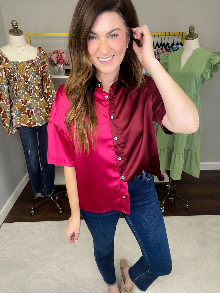 SALE! Passing Through Satin Button Down *Final Sale*