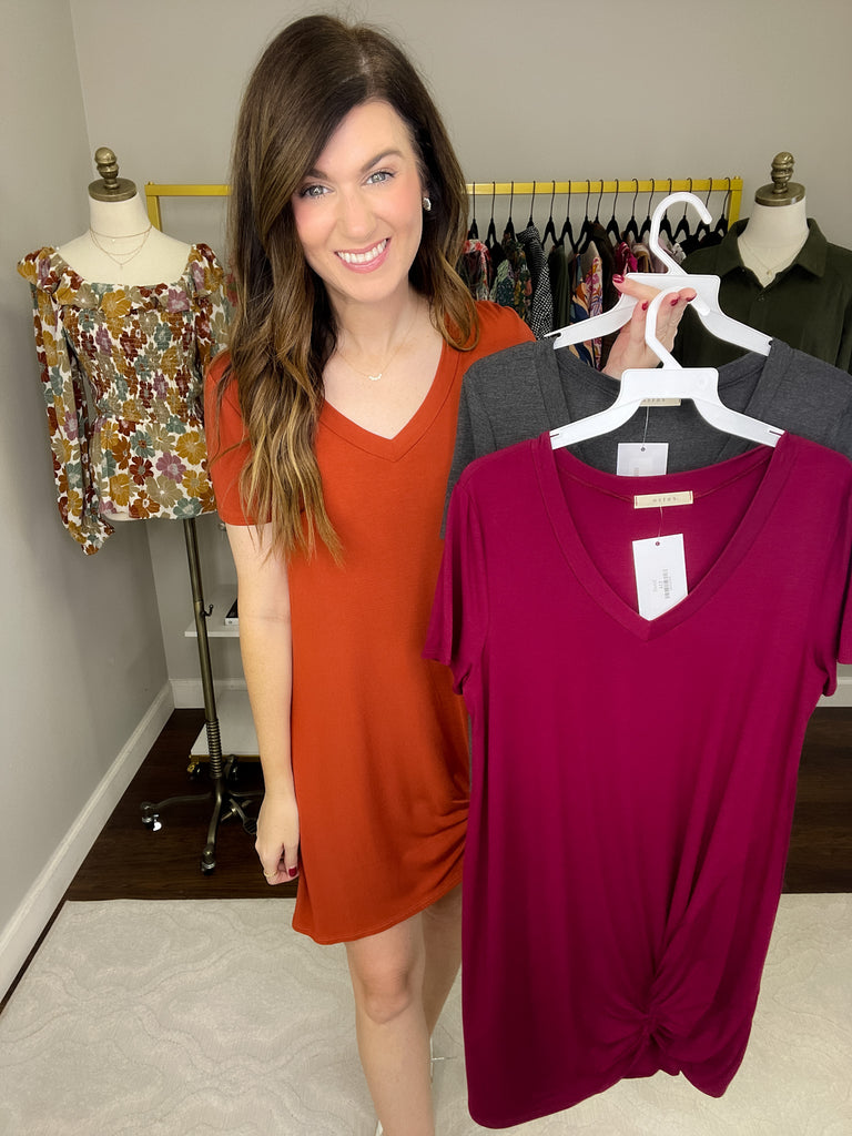 SALE! With a Twist Dress in Multiple Colors *Final Sale*