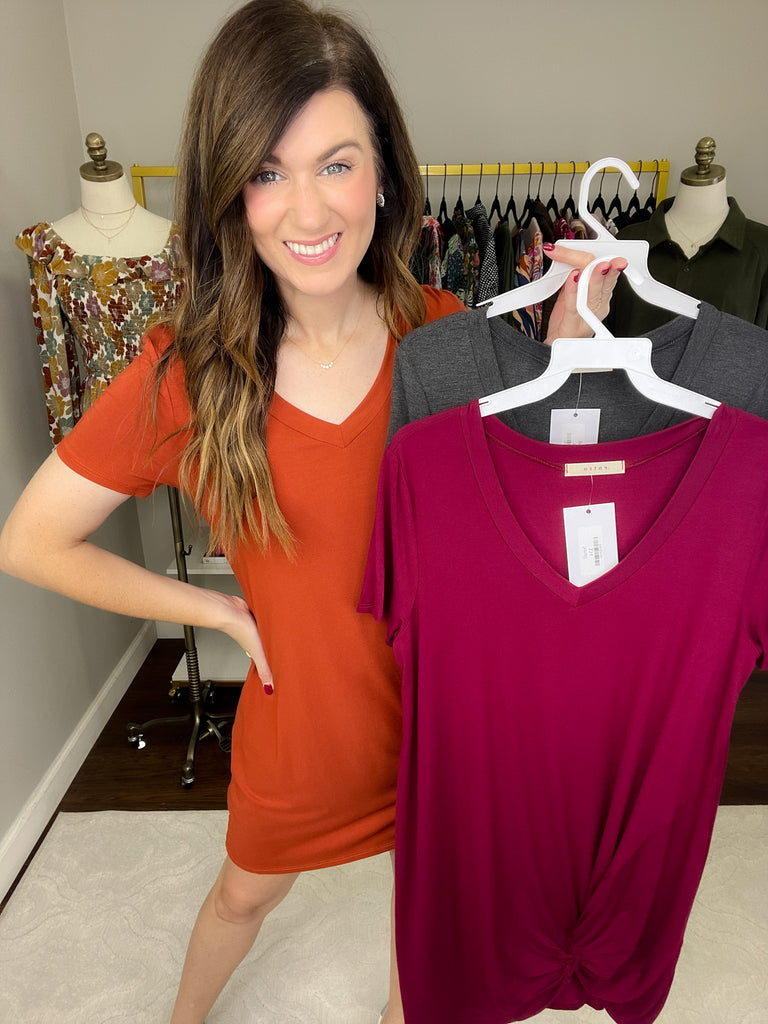 SALE! With a Twist Dress in Multiple Colors *Final Sale*