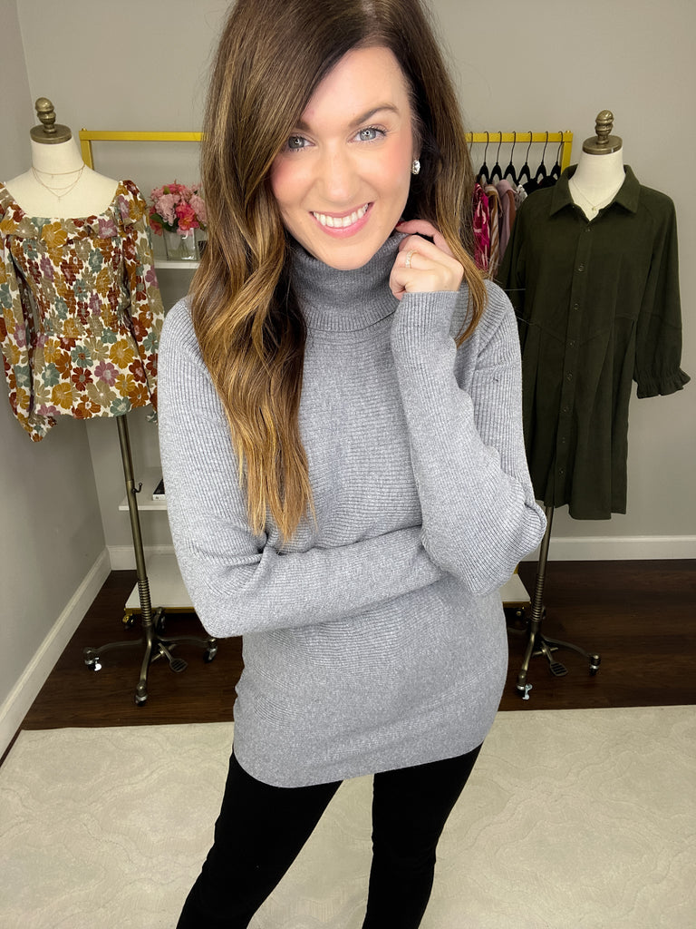 SALE! Show Up Chic Sweater in Heather Gray *Final Sale*