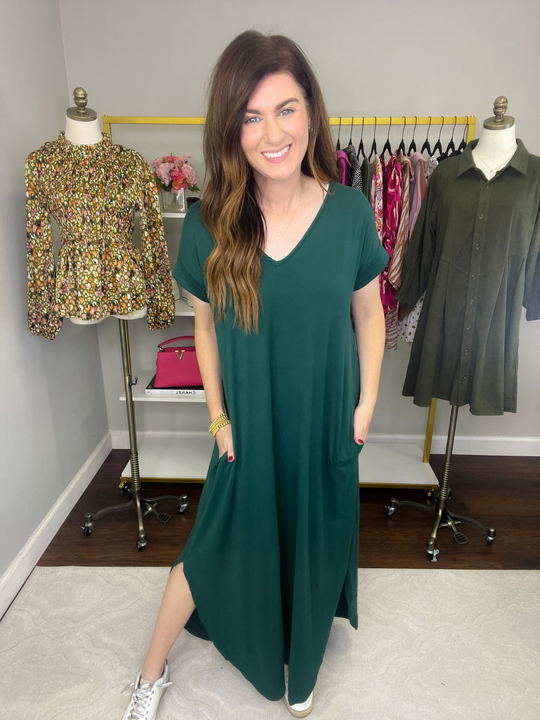 Sealy Maxi Dress in Hunter Green