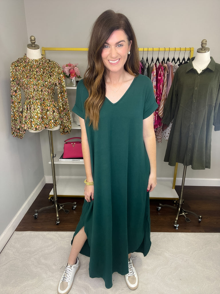 Sealy Maxi Dress in Hunter Green