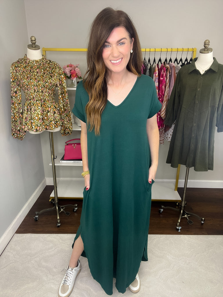 Sealy Maxi Dress in Hunter Green
