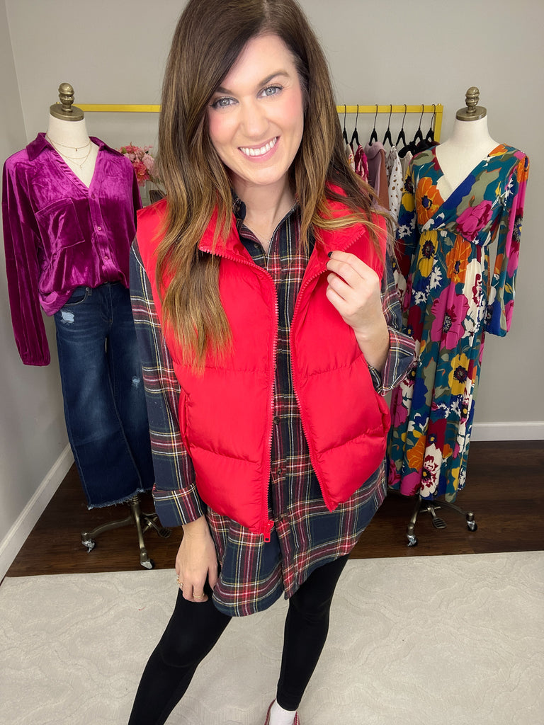 Avril Navy Plaid Button Down