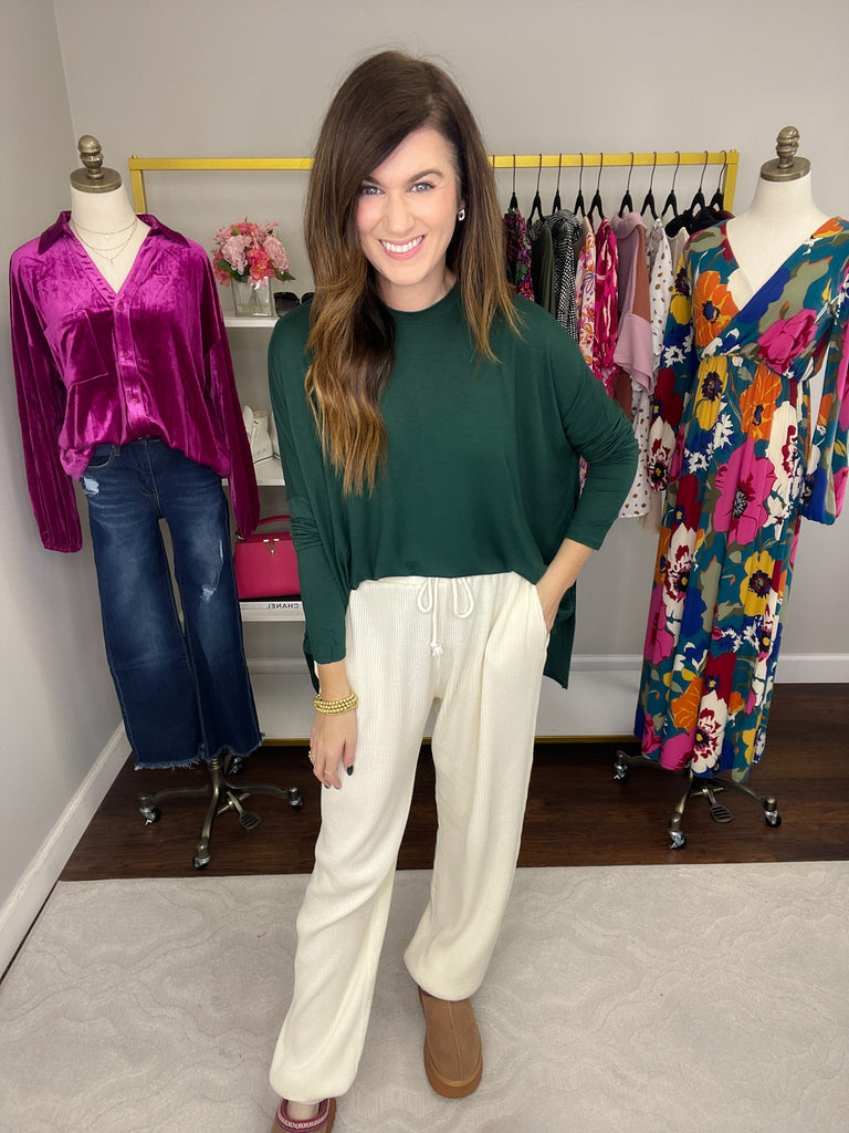 Days Off Waffle Joggers in Cream