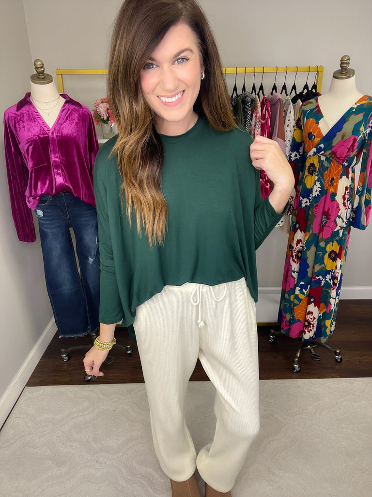 Days Off Waffle Joggers in Cream