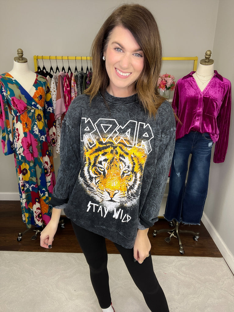 SALE! Roar Mineral Washed Pullover *Final Sale*