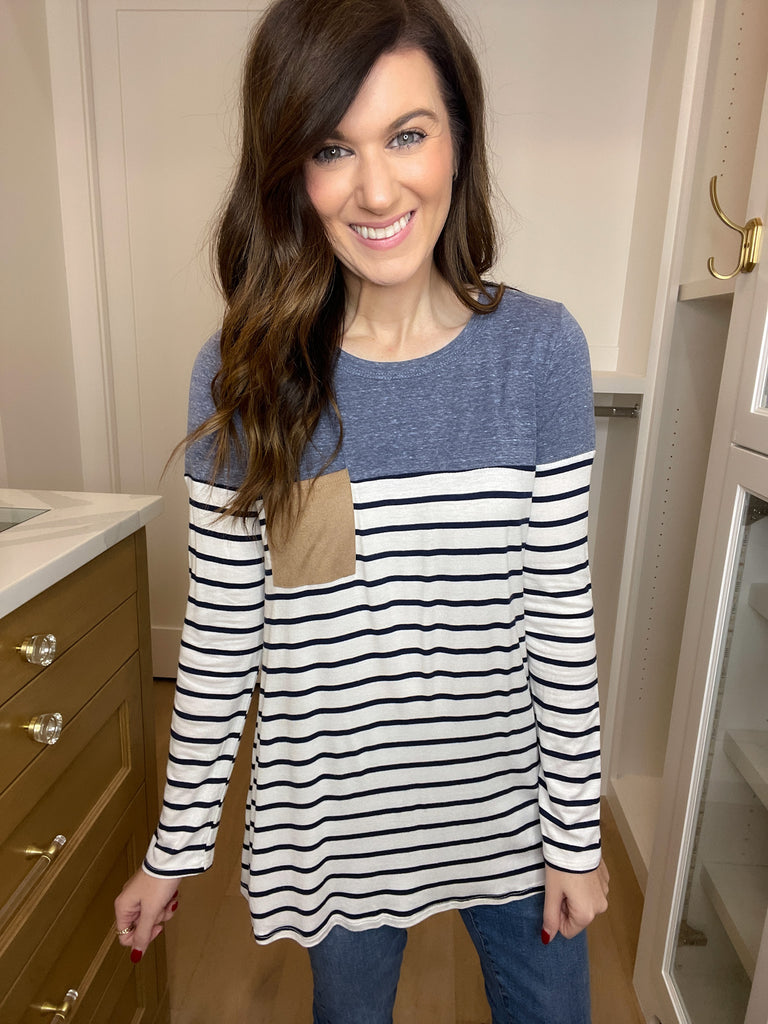 SALE! Simply Put Striped Top in Navy *Final Sale*
