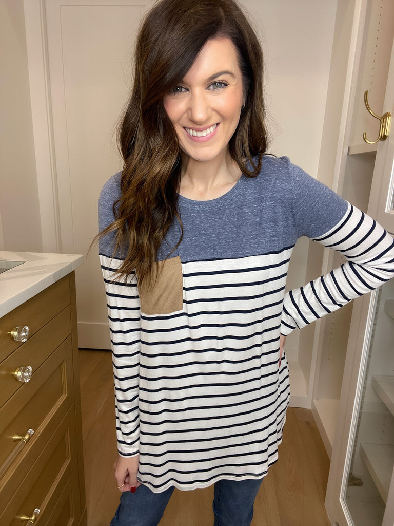 SALE! Simply Put Striped Top in Navy *Final Sale*