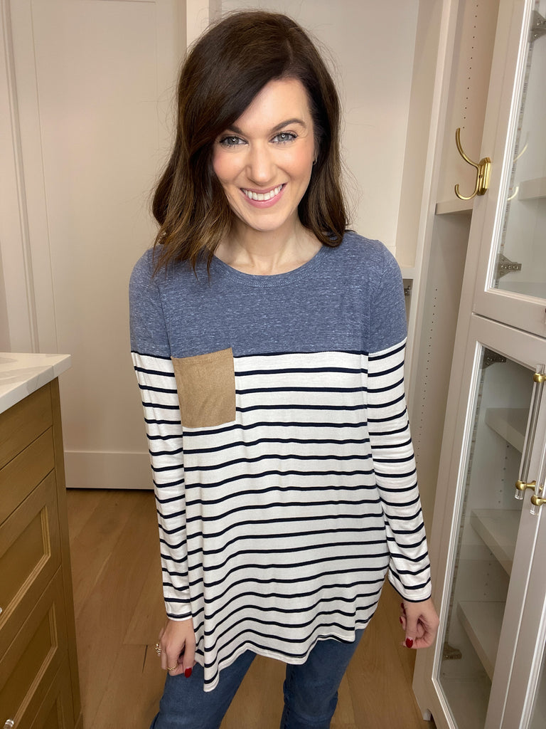 SALE! Simply Put Striped Top in Navy *Final Sale*
