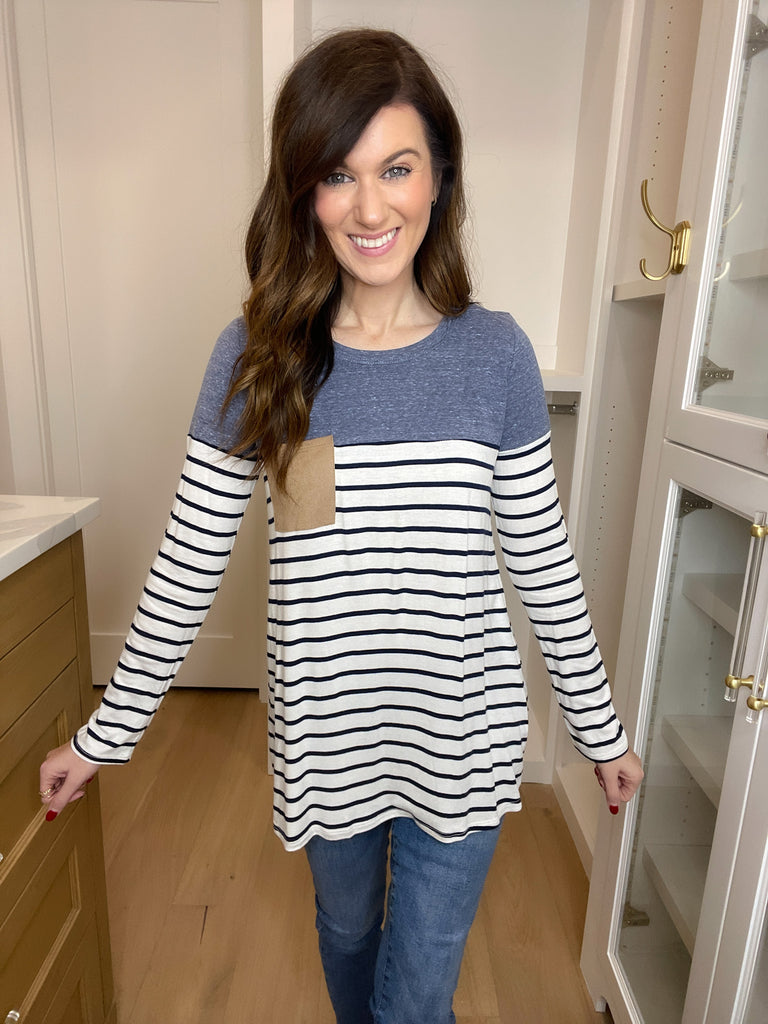 SALE! Simply Put Striped Top in Navy *Final Sale*