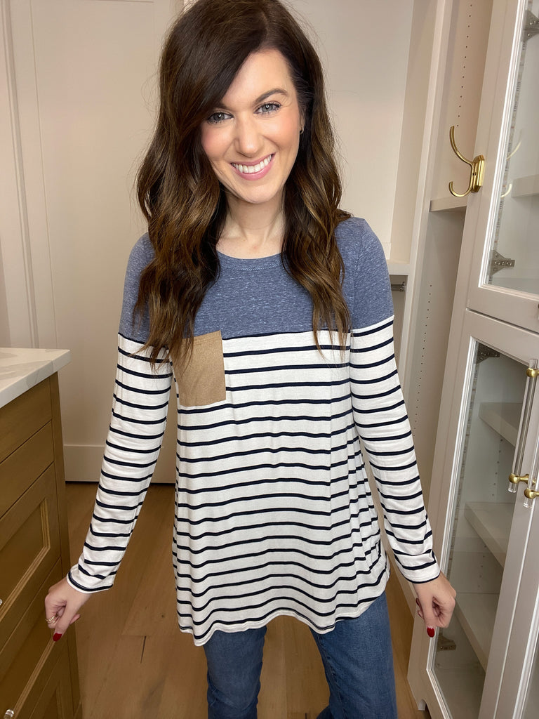 SALE! Simply Put Striped Top in Navy *Final Sale*