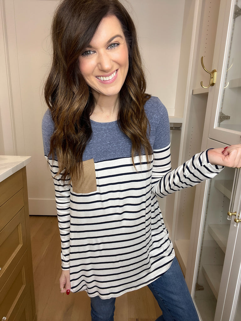 SALE! Simply Put Striped Top in Navy *Final Sale*