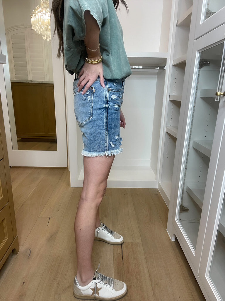 Judy Blue Kara High Rise Rigid Magic Button Fly Cutoff Shorts