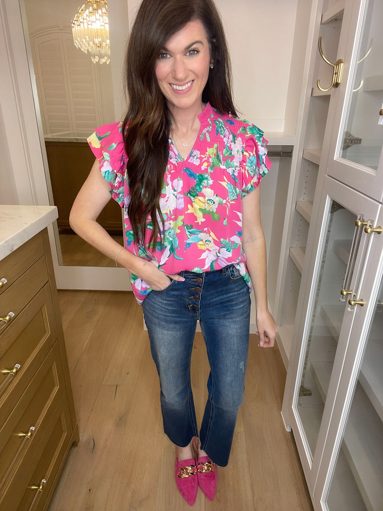 Fleur Mules in Fuchsia