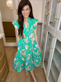 Making Your Own Luck Floral Midi Dress in Green