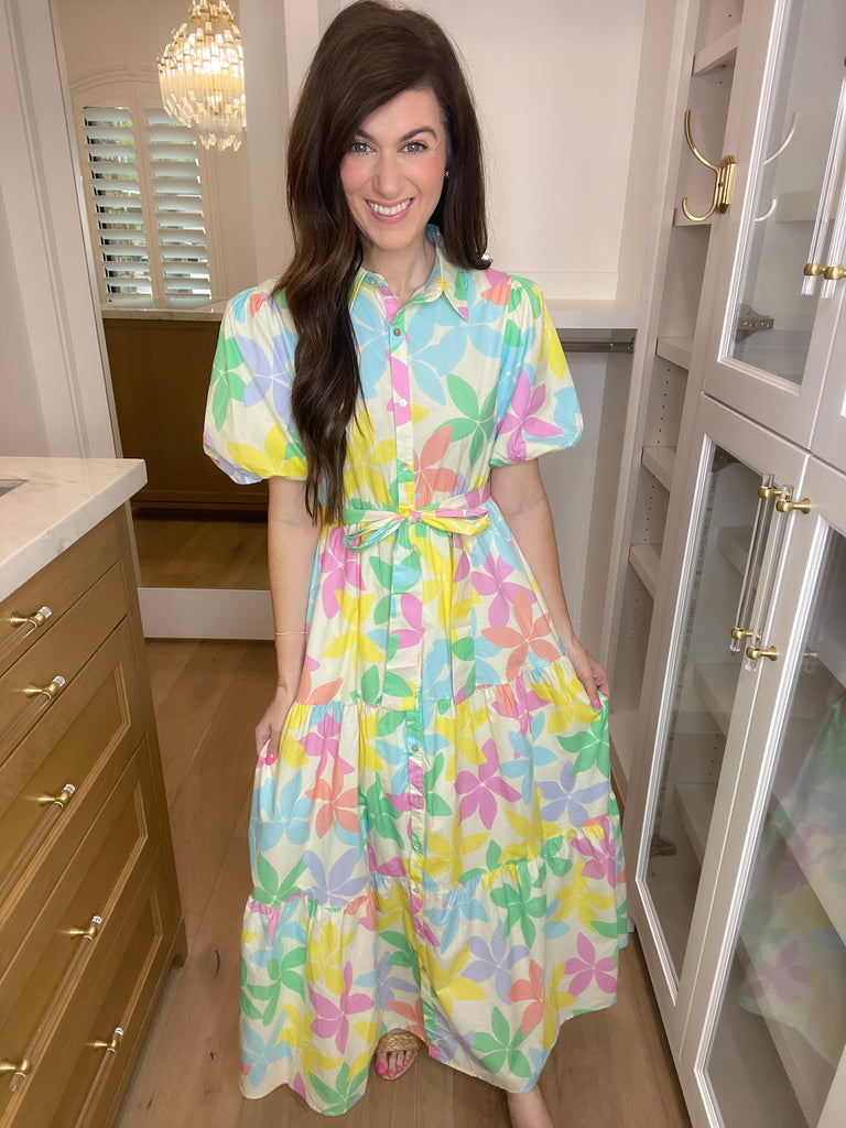 Petal Power Poplin Maxi Dress