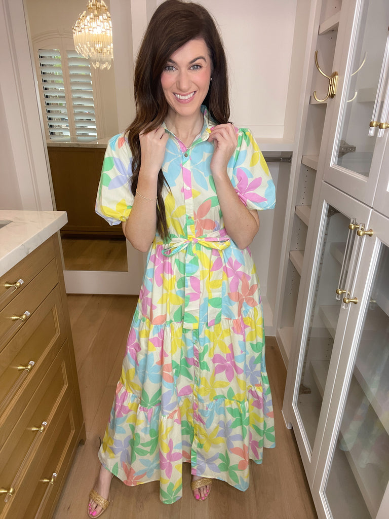 Petal Power Poplin Maxi Dress