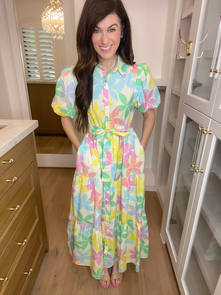 Petal Power Poplin Maxi Dress