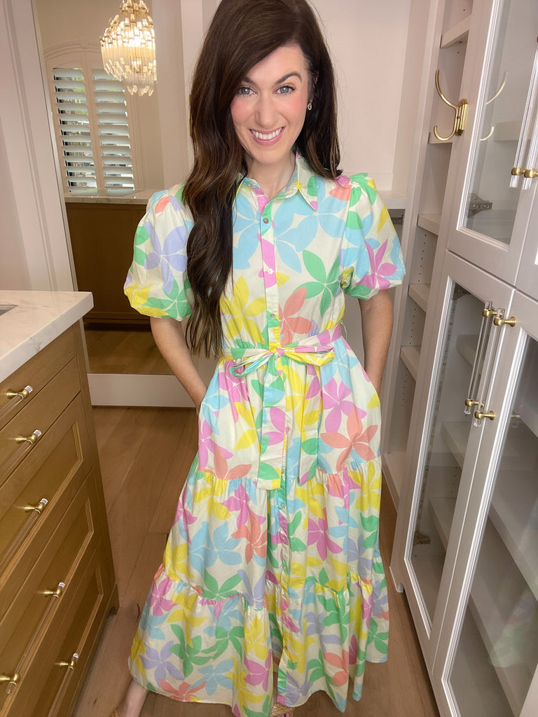 Petal Power Poplin Maxi Dress