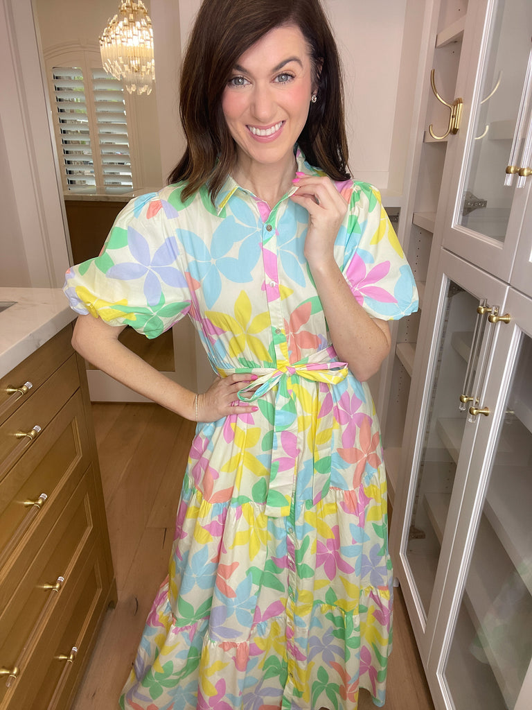 Petal Power Poplin Maxi Dress