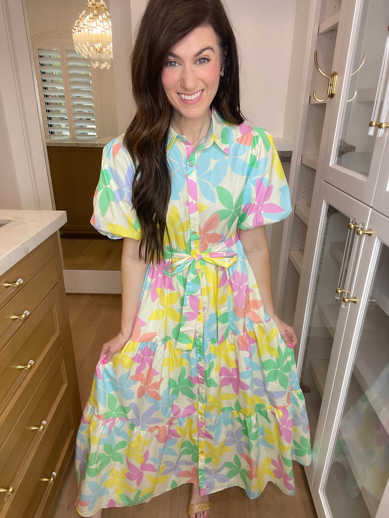 Petal Power Poplin Maxi Dress