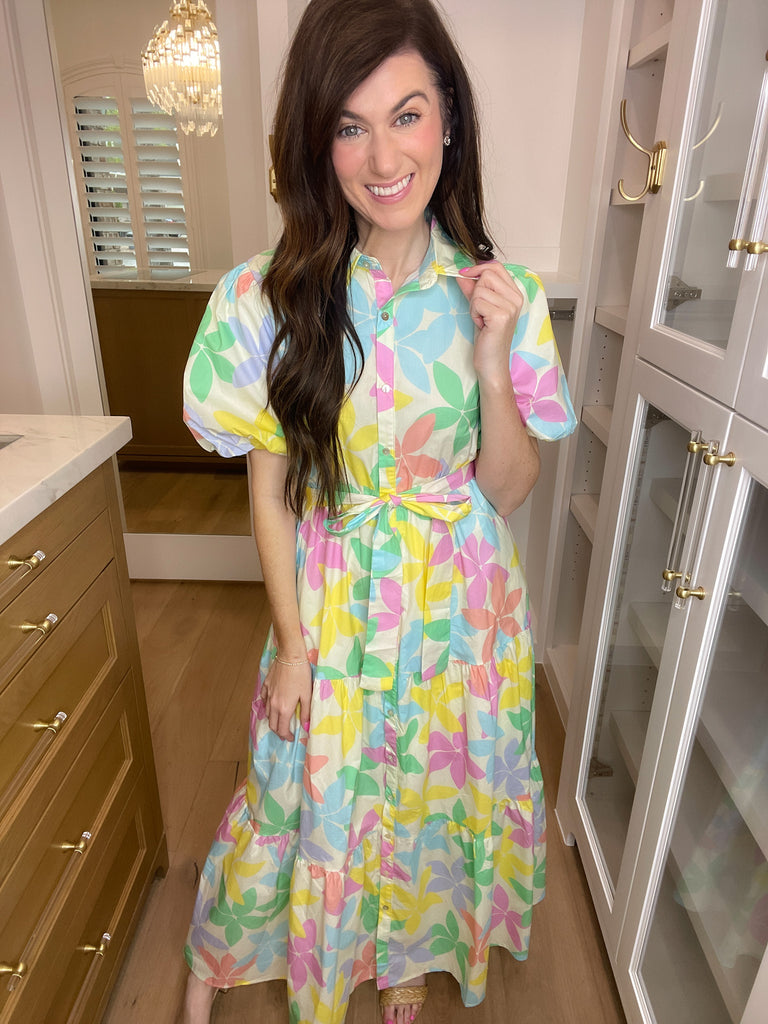 Petal Power Poplin Maxi Dress