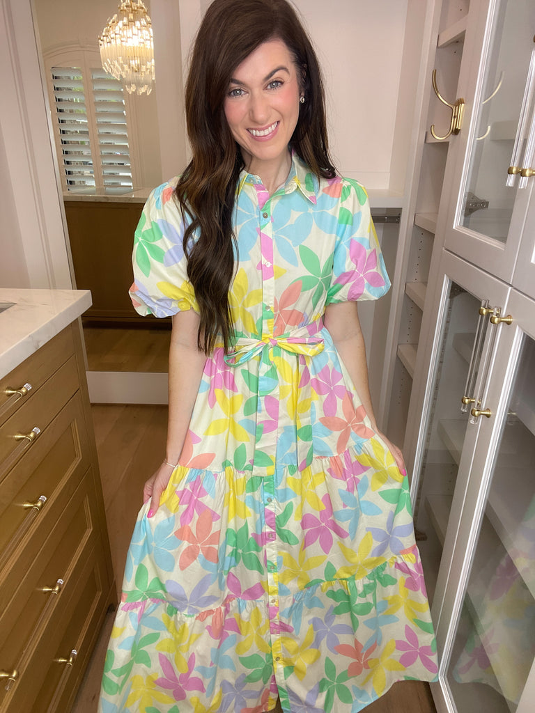 Petal Power Poplin Maxi Dress