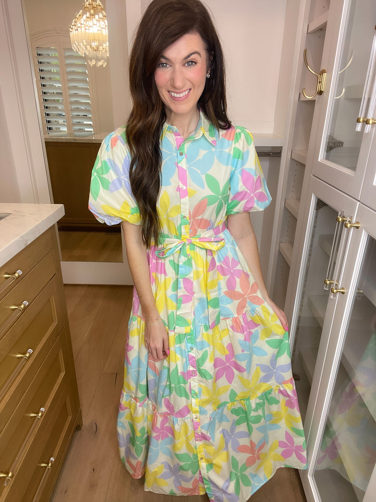 Petal Power Poplin Maxi Dress