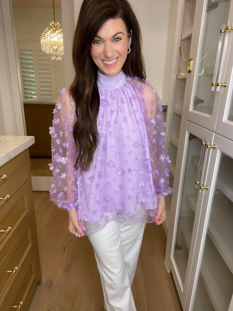 Give Me Flutters Top in Lavender
