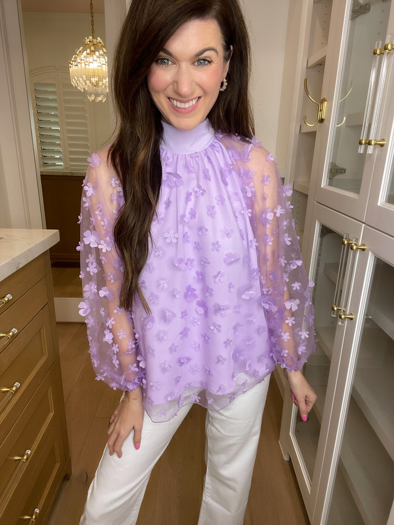 Give Me Flutters Top in Lavender