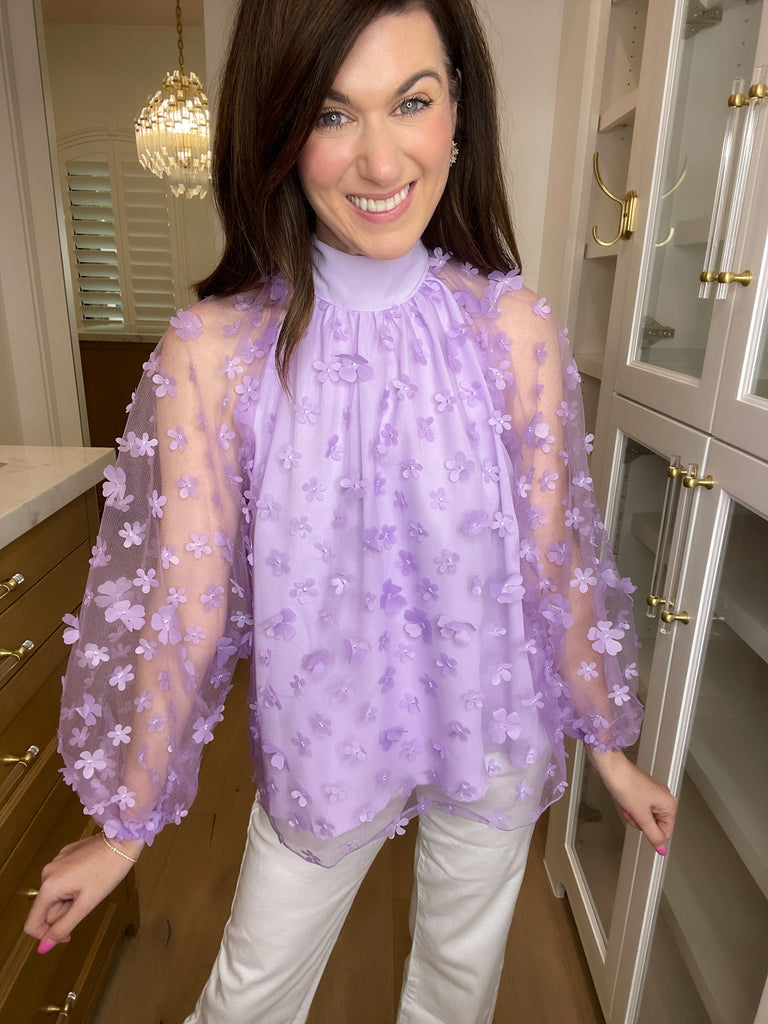 Give Me Flutters Top in Lavender