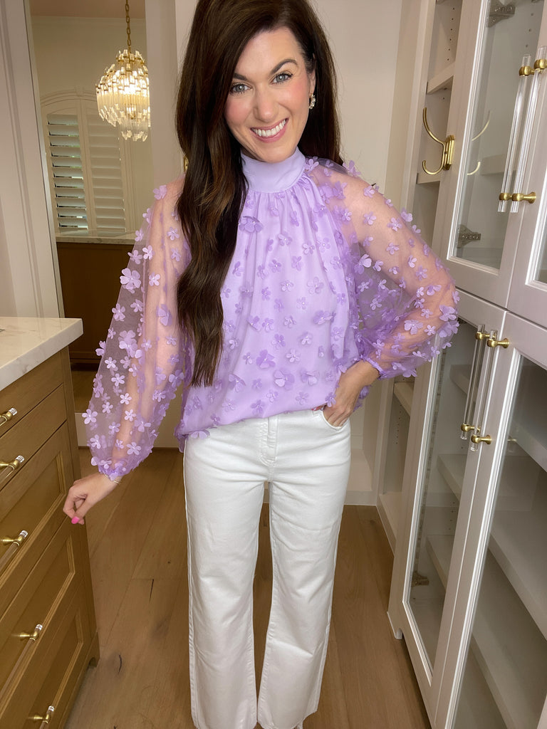 Give Me Flutters Top in Lavender