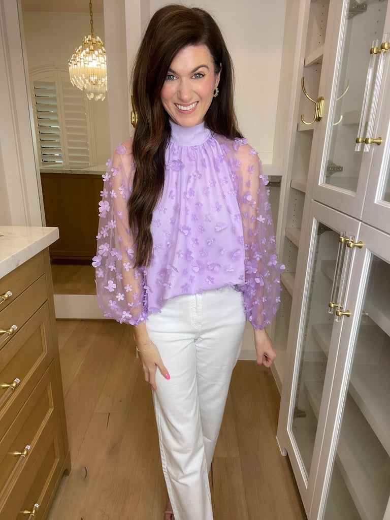 Give Me Flutters Top in Lavender