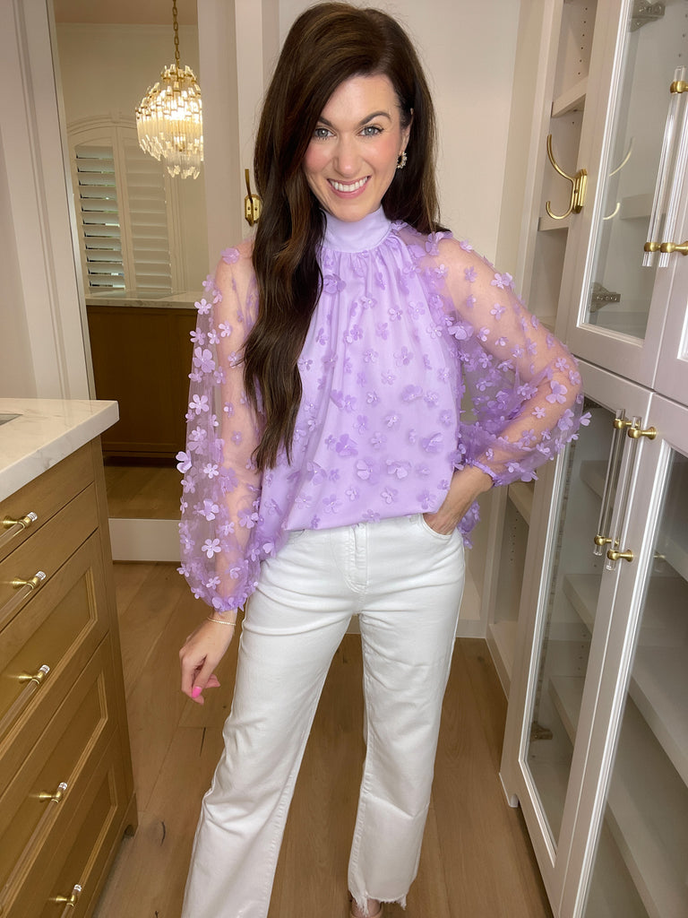 Give Me Flutters Top in Lavender