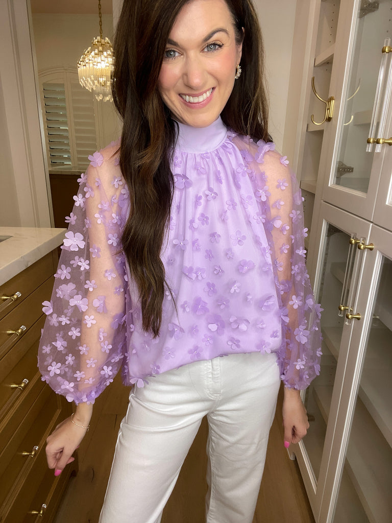Give Me Flutters Top in Lavender